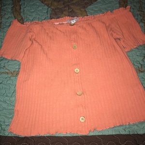 CUTE PEACHY/ORANGE CROP TOP🍑